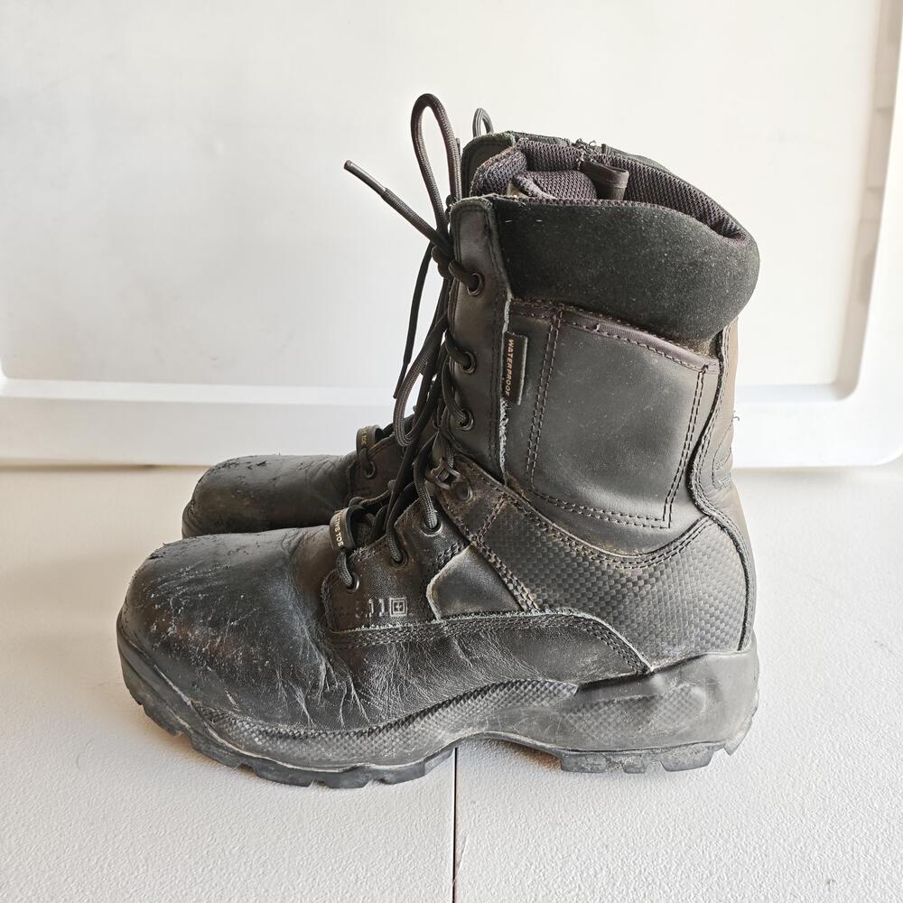 5.11 Tactical Boots Mens Size 10 Black Leather ATAC 8 Shield CSA Side Zip Work